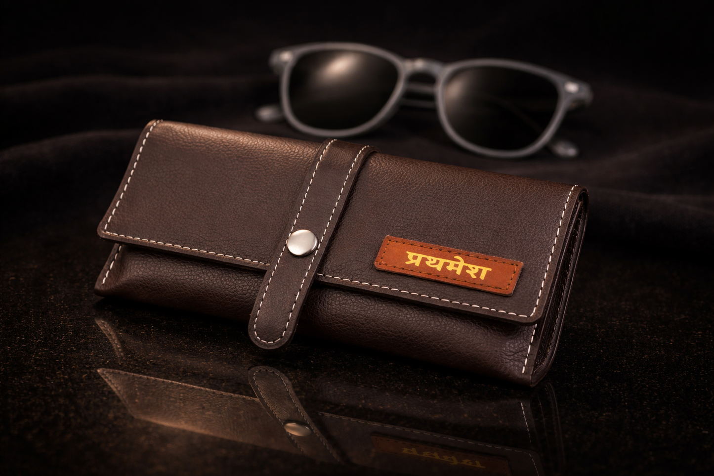 Personalized Leather Sunglass Cover & Magnet Gift Combo
