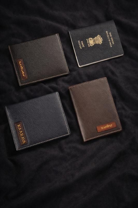 Personalized Leather Passport Cover & fridge magnet gift set